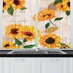 Amazon.com: Lunarable Sunflower Kitchen Curtains, Romantic Flowers .