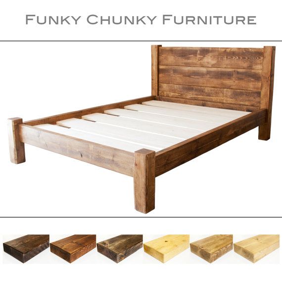 Solid Wooden Chunky Bed Frame in a Choice of Sizes Single, Double .