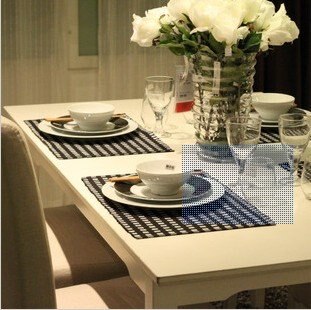 Black and white small cell Table mats/Minimalist modern Cotton .