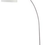 86" Tall Floor Arc Lamp "Allegro", White and Brushed Silver .