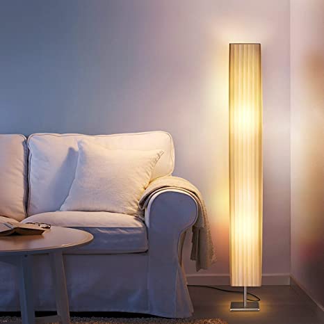 Albrillo Fabric Floor Lamp, Modern Asian Style Standing Lamps with .