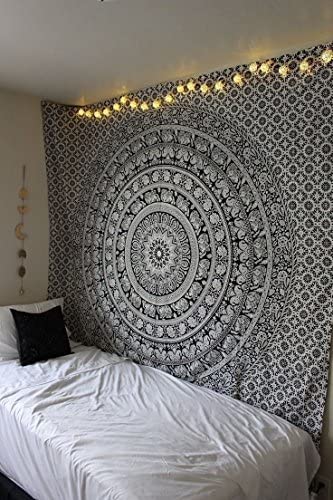 Amazon.com: Marubhumi Tapestry Wall hangings Black and White .