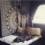 black & white hippie mandala tapestry college room wall decor tapest