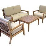 Amazon.com : Ohana Teak Patio Furniture 4-Seater Conversation Set .
