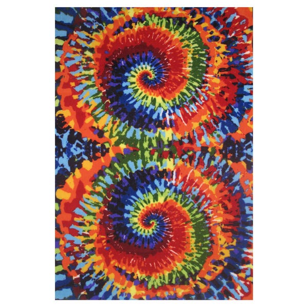 Shop Tie-Dye Multi-colored Accent Rug - 1'6" x 2'4" - Overstock .