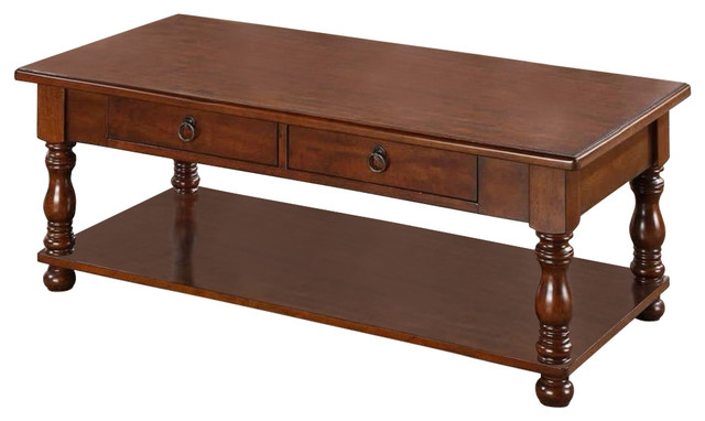 Great Appeal Rubber Wood Coffee Table, Brown - Traditional .