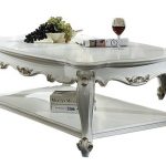 Blake Traditional Antique Pearl White Coffee Table Queen Anne Legs .