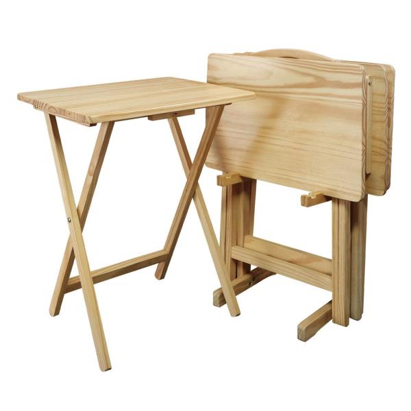 Casual Home 5-Piece Natural Foldable Tray Table 660-40 - The Home .