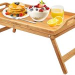 Amazon.com: Cozihoma Breakfast Tray Bamboo Bed Tray Table with .