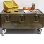 Amazon.com: Military Trunk Coffee Table Foot Locker on Wheels .