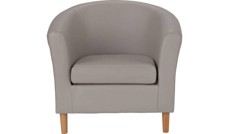 Buy Argos Home Faux Leather Tub Chair - Mocha | Armchairs and .