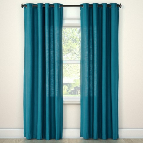 Natural Solid Curtain Panel Turquoise (54"x84") - Threshold™ : Targ