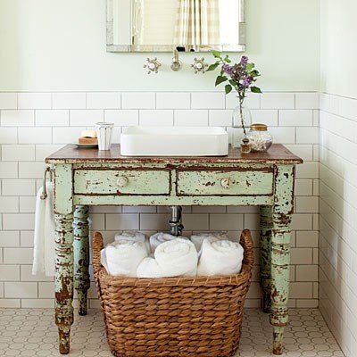 Unique Bathroom Vanities to Add Character | Antiques repurposed .