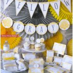 Yellow & Gray Baby Shower Decorations Printable Set Gender | Et