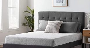 Amazon.com: LUCID Upholstered Bed with Square Tufted Headboard .