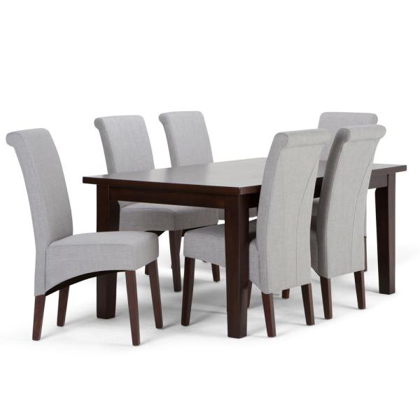 Simpli Home Avalon 7-Piece Dining Set with 6 Upholstered Dining .