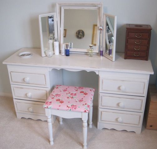 My old pine dressing table set painted with Annie Sloan chalk .