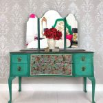 Upcycled Painted Vintage Furniture Makeup Vanity with Mirror | Et