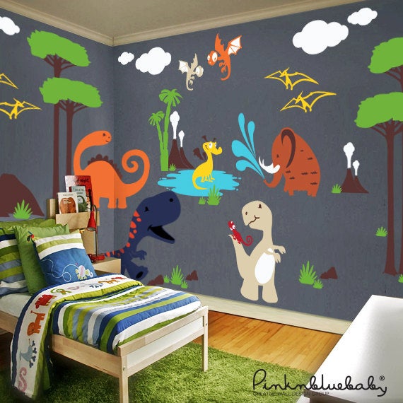Dinosaur Wall Decals Playroom Wall Decals Kids & Nursery | Et