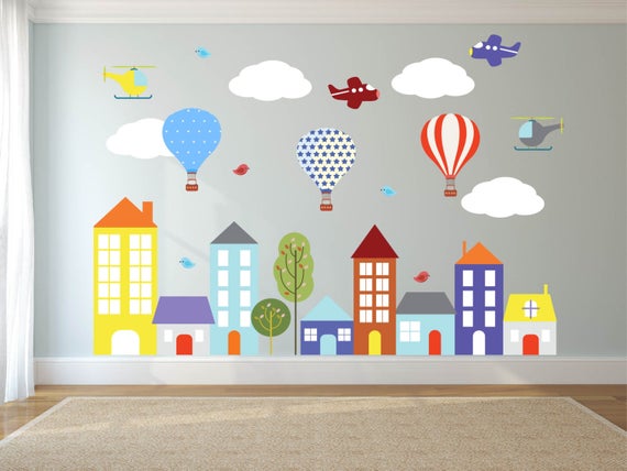 Wall decals Kids wall decals city decal buildings decal | Et