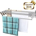 Amazon.com: Mertonzo Folding Clothes Drying Rack Wall Mount, 304 .