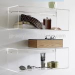 Clear Acrylic Wall Mount Cube Shelves Lucite Hanging Wall Book .