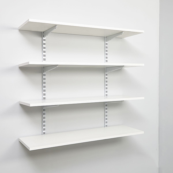White Wall Mounted Display Shelves Decoration For Shoe Store .
