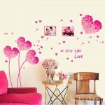 Pink Love Wall Sticker Living Room TV Background Wall Bedroom .