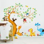 Animals Tree Monkey Removable Wall Decal Stickers Kids Baby .