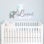 Elephant Decal Name Wall Decal Elephant Wall by ParadiseDecals .