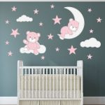 Teddy Bear Decal Nursery Wall Stickers Stars Clouds and Moon | Et