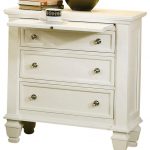 Coaster Sandy Beach 3 Drawer Nightstand in White and Silver .