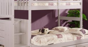 White Stair Stepper Twin over Full Bunk Bed - Discovery World .