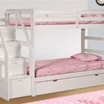 Dillon White Twin Bunk Bed with Stairway Storage | Twin bunk beds .
