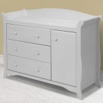Storkcraft Aspen Sleigh Combo Dresser / Changer in White - Click .