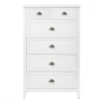 StyleWell Cordale White Wood 6 Drawer Chest of Drawers with Cup .