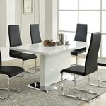 Amazon.com - Nameth Dining Table with Metal Base Glossy White - Tabl