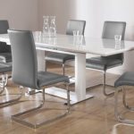 Tokyo White High Gloss Extending Dining Table and 6 Chairs Set .