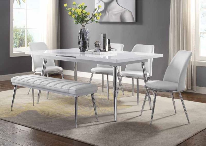 White Dining Table And Chairs Efistu Com, Modern White Dining Room Table And Chairs