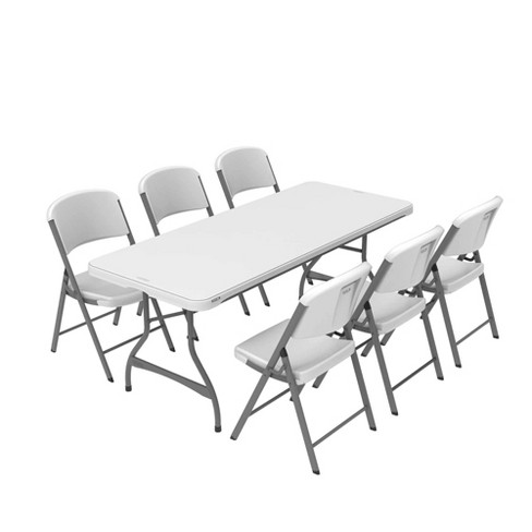 Folding Table With 6 Chairs White - Lifetime : Targ