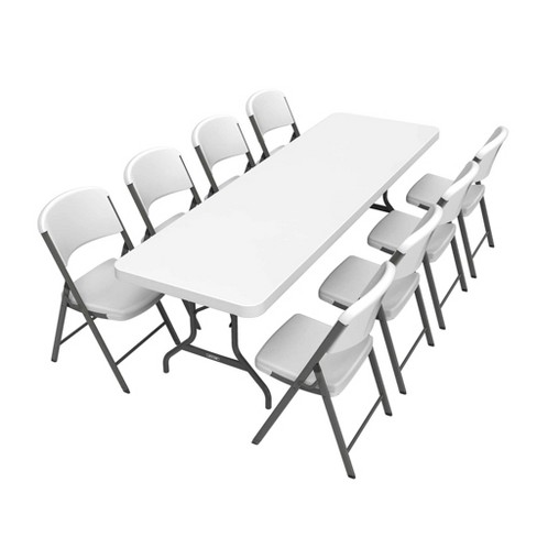 Folding Table With 8 Chairs White - Lifetime : Targ