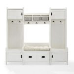 CROSLEY FURNITURE Fremont Distressed White Entryway Set (4-Piece .