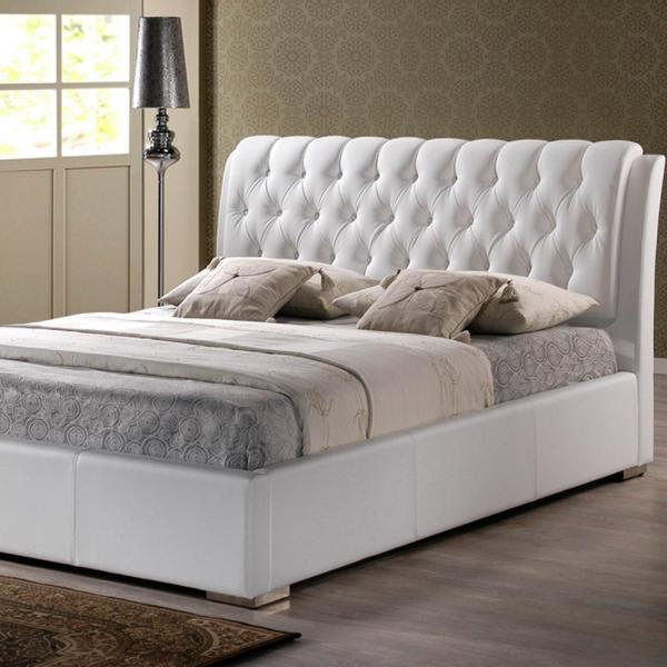 Baxton Studio Bianca Transitional White Faux Leather Upholstered .