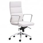 Modern Sleek Adjustable High Back Office Chair - White - ZM Home .