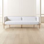 Colette White Sofa with Faux Leather Piping + Reviews | C