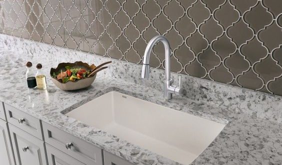 white undermount kitchen bar sink