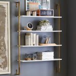 White and Brass Olivia Wall Mounted Shelv