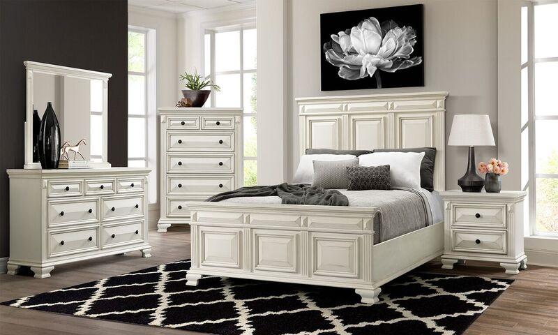 Calloway White Panel Bedroom Set - Queen | Nader's Furnitu