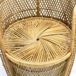 Large Peacock Wicker Chair, 1970s for sale at Pamo