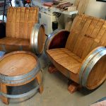 Wine Barrel Chairs and Tab